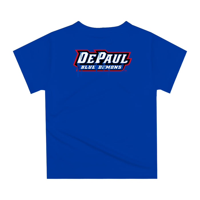 Depaul Blue Demons Original Dripping Basketball Blue T-Shirt by Vive La Fete - Vive La Fête - Online Apparel Store
