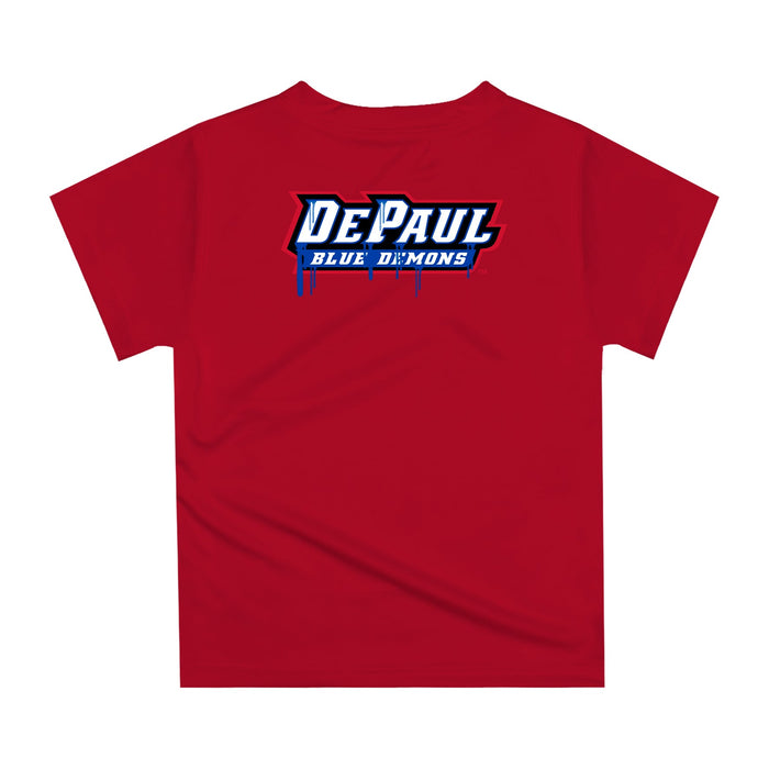 Depaul Blue Demons Original Dripping Basketball Red T-Shirt by Vive La Fete - Vive La Fête - Online Apparel Store