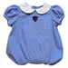 Depaul Blue Demons Embroidered Royal Gingham Girls Baby Bubble Short Sleeve