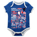 Depaul Blue Demons Hand Sketched Vive La Fete Impressions Artwork Infant Blue Short Sleeve Onesie Bodysuit