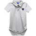 Depaul Blue Demons Embroidered White Solid Knit Boys Polo Bodysuit