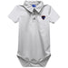 Depaul Blue Demons Embroidered White Solid Knit Boys Polo Bodysuit
