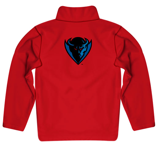 Depaul Blue Demons Vive La Fete Game Day Solid Red Quarter Zip Pullover Sleeves - Vive La Fête - Online Apparel Store