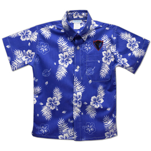Depaul Blue Demons Embroidered Royal Hawaiian Short Sleeve Button Down Shirt