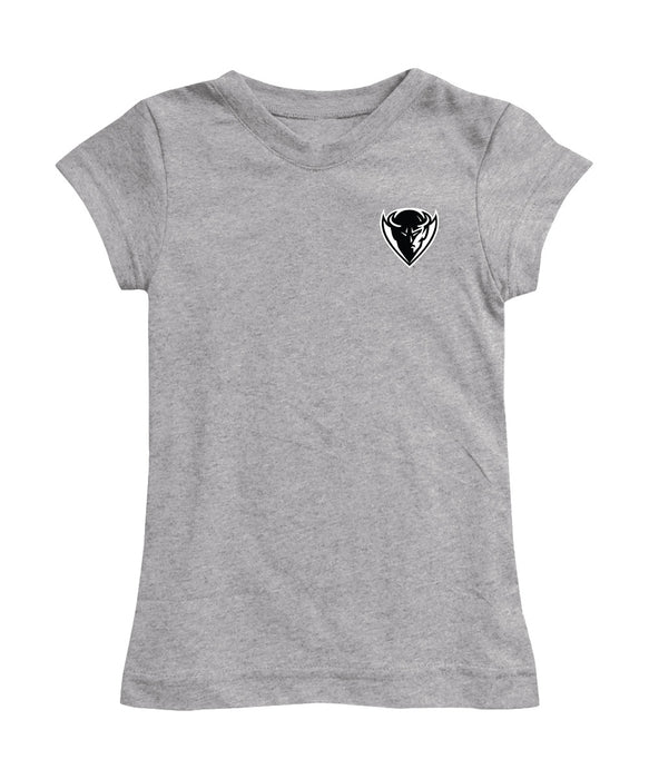 Depaul Blue Demons Hand Sketched Vive La Fete Impressions Artwork Grey Girls Cotton Short Sleeve Tee