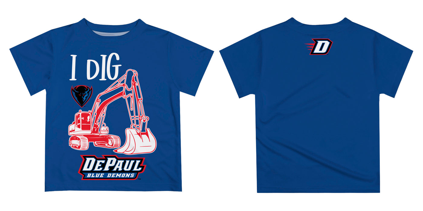 Depaul Blue Demons Vive La Fete Excavator Boys Game Day Blue Short Sleeve Tee - Vive La Fête - Online Apparel Store