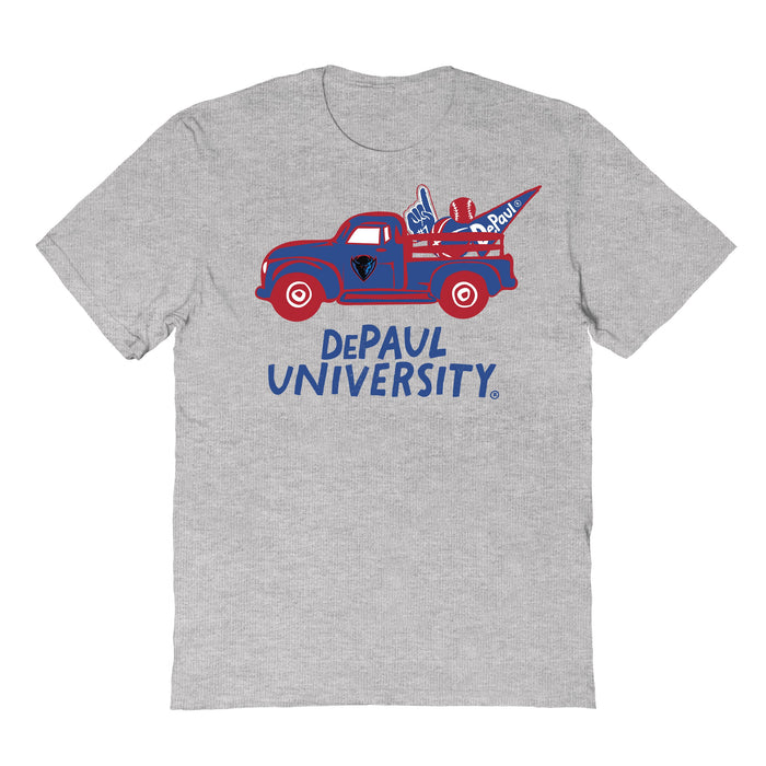 Depaul Blue Demons Hand Sketched Vive La Fete Impressions Truck Kids Grey Cotton T-shirt
