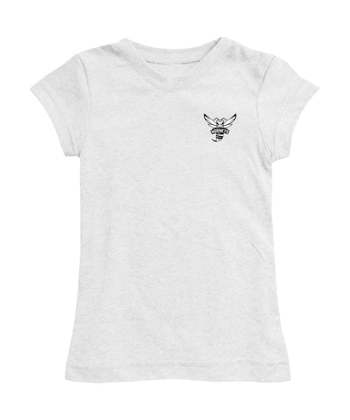 Delaware State University Hornets Hand Sketched Vive La Fete Impressions Artwork White Girls Cotton Short Sleeve Tee