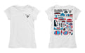 Delaware State University Hornets Hand Sketched Vive La Fete Impressions Artwork White Girls Cotton Short Sleeve Tee - Vive La Fête - Online Apparel Store