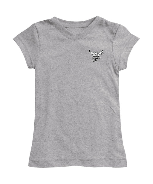 Delaware State University Hornets Hand Sketched Vive La Fete Impressions Artwork Grey Girls Cotton Short Sleeve Tee
