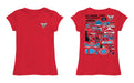 Delaware State University Hornets Hand Sketched Vive La Fete Impressions Artwork Red Girls Cotton Short Sleeve Tee - Vive La Fête - Online Apparel Store