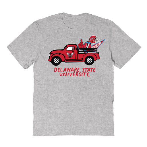 Delaware State Hornets Hand Sketched Vive La Fete Impressions Truck Kids Grey Cotton T-shirt