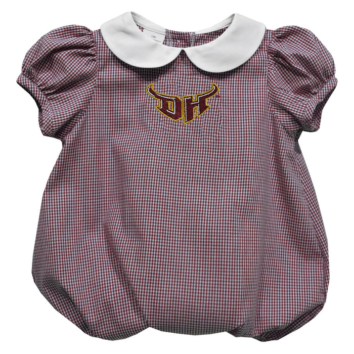 Cal State Dominguez Hills DH Toros CSUDH Embroidered Maroon Girls Baby Bubble Short Sleeve