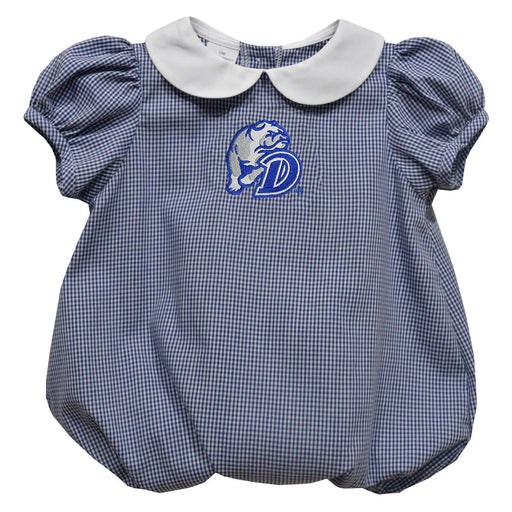 Drake University Bulldogs Embroidered Navy Girls Baby Bubble Short Sleeve