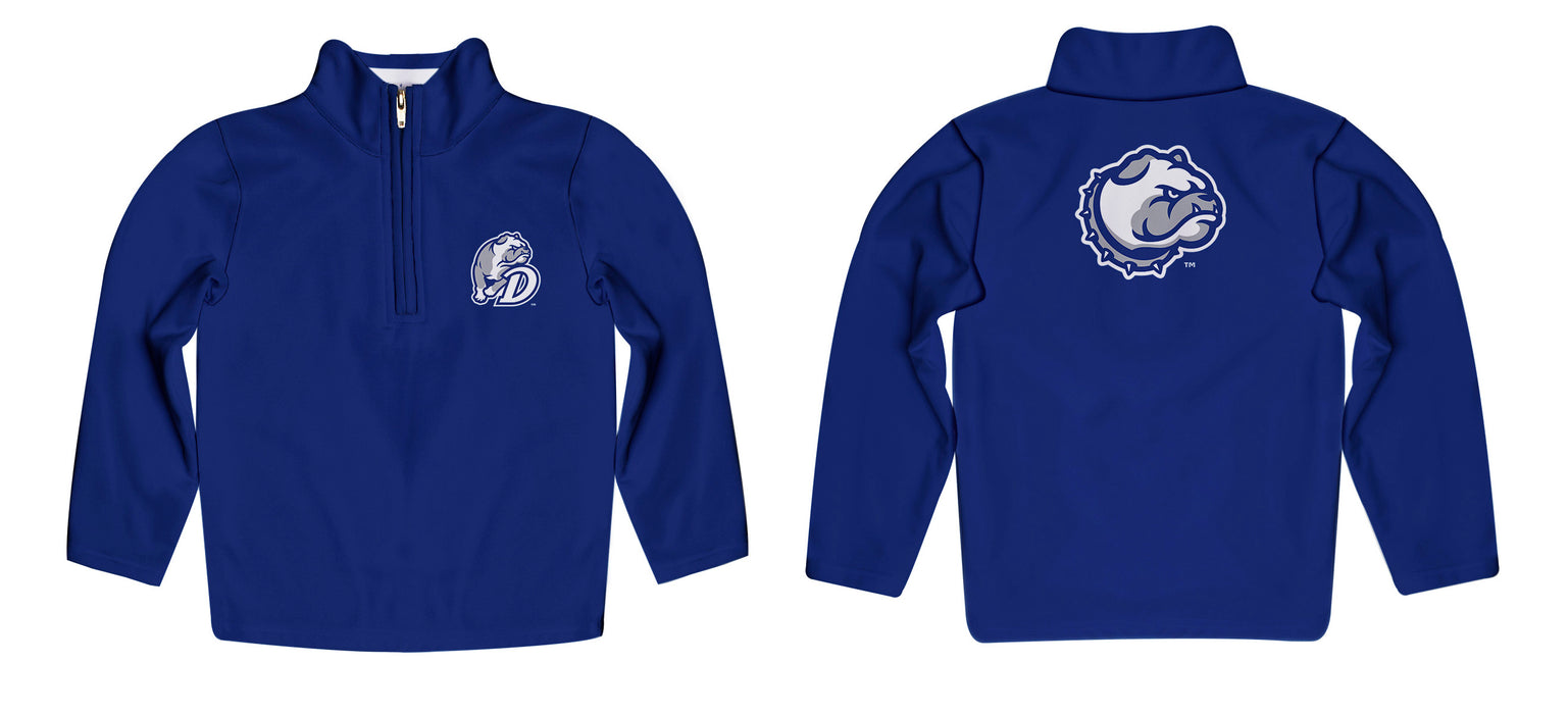 Drake University Bulldogs Vive La Fete Game Day Solid Blue Quarter Zip Pullover Sleeves - Vive La Fête - Online Apparel Store