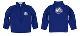 Drake University Bulldogs Vive La Fete Game Day Solid Blue Quarter Zip Pullover Sleeves - Vive La Fête - Online Apparel Store