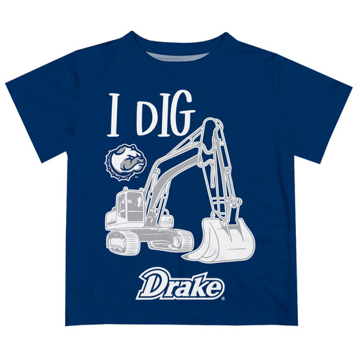 Drake University Bulldogs Vive La Fete Excavator Boys Game Day Blue Short Sleeve Tee