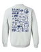 Drake University Bulldogs Hand Sketched Vive La Fete Impressions Artwork Navy Crew Neck Sweatshirt for Women - Vive La Fête - Online Apparel Store