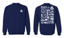 Drake University Bulldogs Hand Sketched Vive La Fete Impressions Artwork Navy Crew Neck Sweatshirt for Women - Vive La Fête - Online Apparel Store