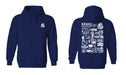 Drake University Bulldogs Hand Sketched Vive La Fete Impressions Artwork Navy Cotton Fleece Long Sleeve Hoodie - Vive La Fête - Online Apparel Store
