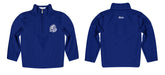 Drake Bulldogs Vive La Fete Logo and Mascot Name Womens Blue Quarter Zip Pullover - Vive La Fête - Online Apparel Store