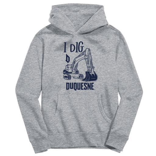 Duquesne Dukes Excavator Heather Grey Cotton Youth Hoodie
