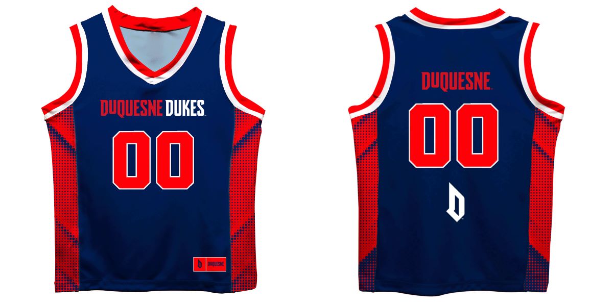 Duquesne Dukes Vive La Fete Game Day Blue Boys Fashion Basketball Top - Vive La Fête - Online Apparel Store