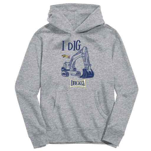 Drexel University Dragons Excavator Heather Grey Cotton Youth Hoodie