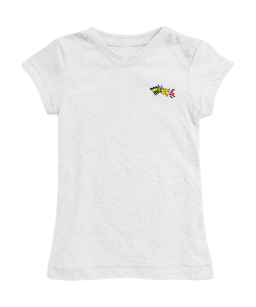 Drexel University Dragons Hand Sketched Vive La Fete Impressions Artwork White Girls Cotton Short Sleeve Tee - Vive La Fête - Online Apparel Store