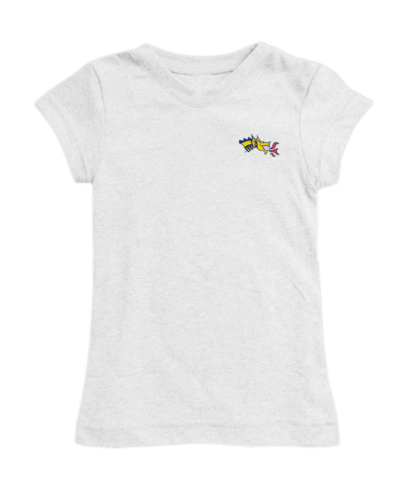Drexel University Dragons Hand Sketched Vive La Fete Impressions Artwork White Girls Cotton Short Sleeve Tee - Vive La Fête - Online Apparel Store