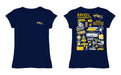 Drexel University Dragons Hand Sketched Vive La Fete Impressions Artwork Navy Girls Cotton Short Sleeve Tee - Vive La Fête - Online Apparel Store