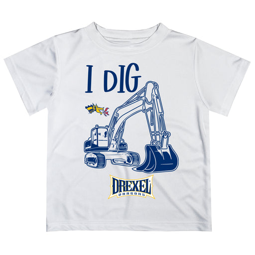 Drexel University Dragons Vive La Fete Excavator Boys Game Day White Short Sleeve Tee