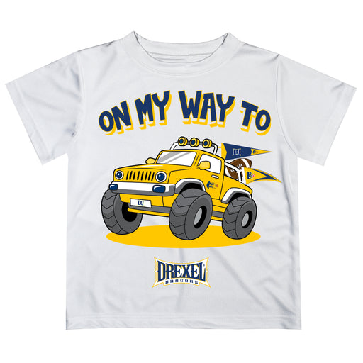 Drexel University Dragons Vive La Fete Monster Truck Boys Game Day White Short Sleeve Tee