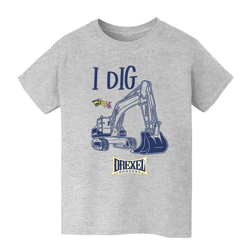 Drexel University Dragons Vive La Fete Excavator Heather Grey Cotton Short Sleeve Tee