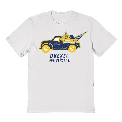 Drexel University Dragons Hand Sketched Vive La Fete Impressions Truck Kids White Cotton T-shirt