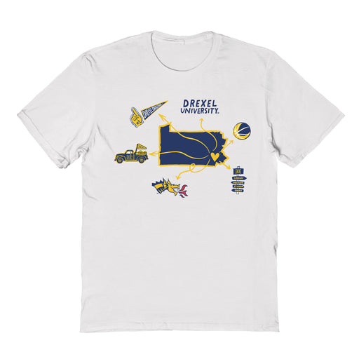 Drexel University Dragons Hand Sketched Vive La Fete Impressions Icones Kids White T-shirt