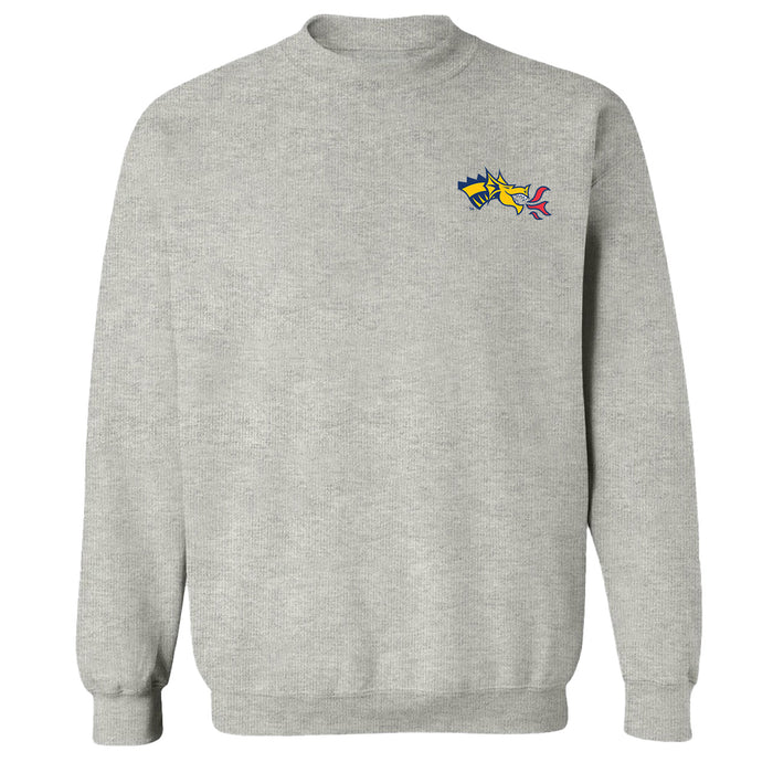Drexel University Dragons Hand Sketched Vive La Fete Impressions Artwork Gray Crew Neck Sweatshirt for Women