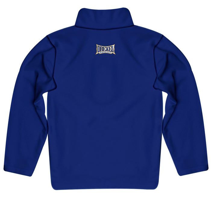Drexel Dragon Vive La Fete Logo and Mascot Name Womens Blue Quarter Zip Pullover - Vive La Fête - Online Apparel Store