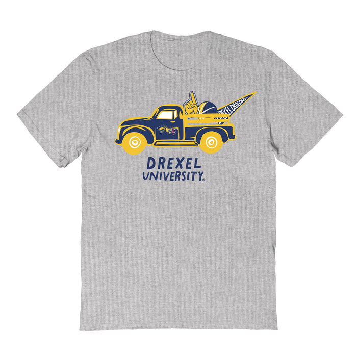 Drexel University Dragons Hand Sketched Vive La Fete Impressions Truck Grey T-shirt for Women