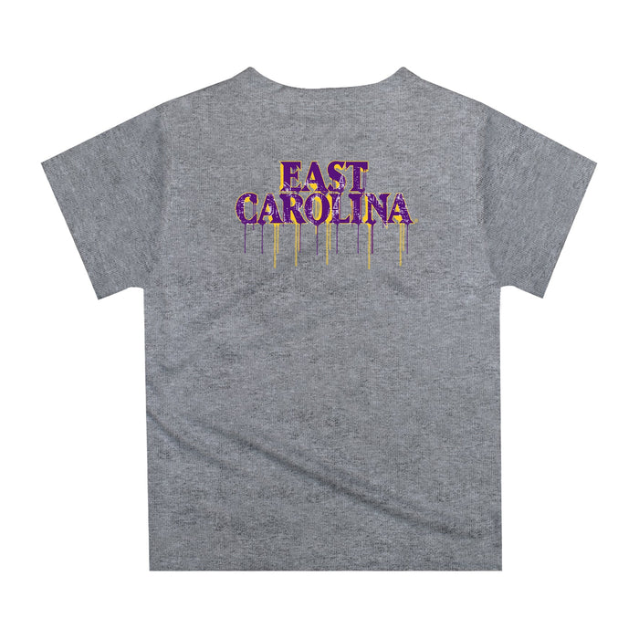 East Carolina Pirates Original Dripping Football Helmet Heather Gray T-Shirt by Vive La Fete - Vive La Fête - Online Apparel Store