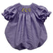 East Carolina Pirates Smocked Purple Gingham Short Sleeve Girls Bubble