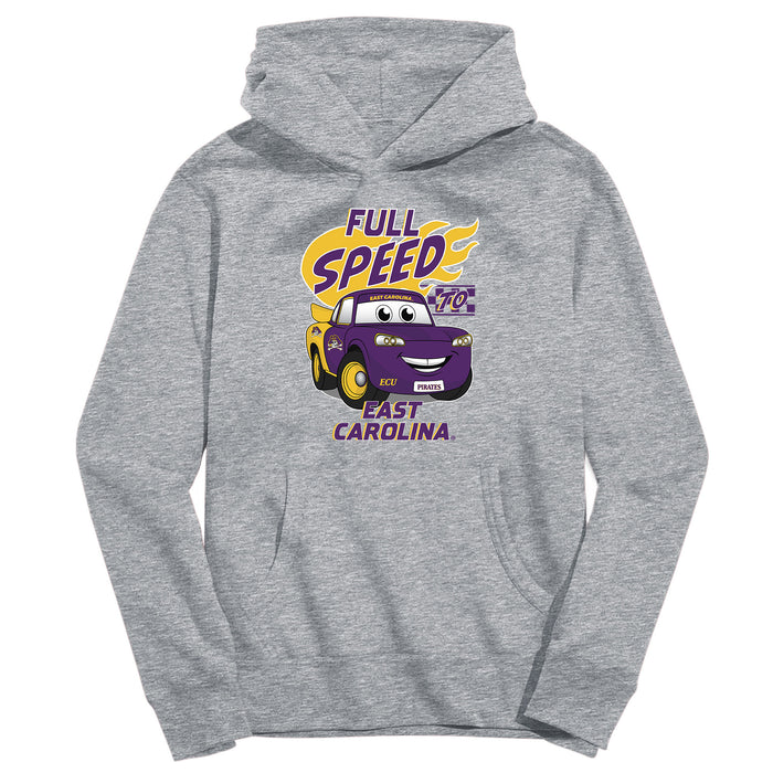 East Carolina Pirates Full Speed Heather Grey Cotton Youth Hoodie