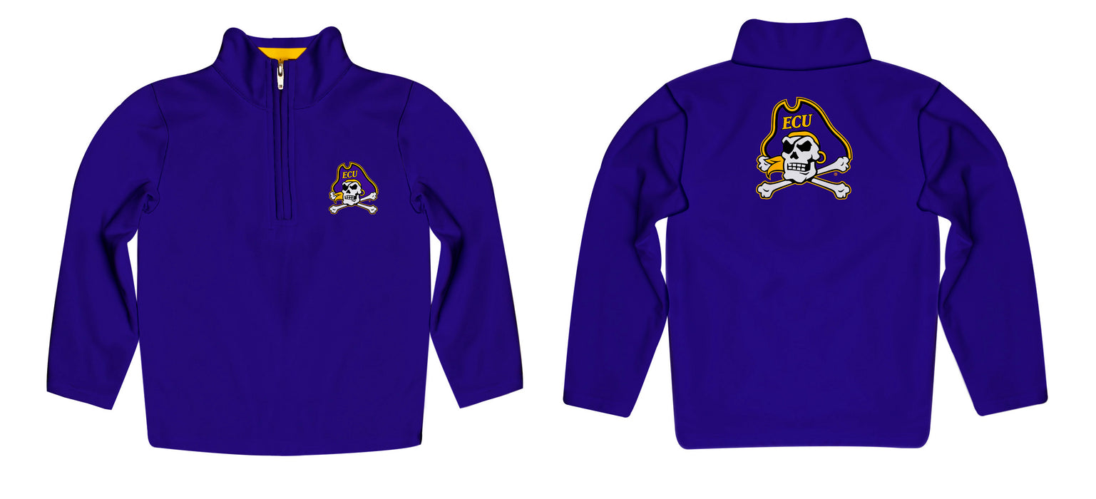 East Carolina Pirates Vive La Fete Game Day Solid Purple Quarter Zip Pullover Sleeves - Vive La Fête - Online Apparel Store
