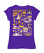 East Carolina Pirates Hand Sketched Vive La Fete Impressions Artwork Purple Girls Cotton Short Sleeve Tee - Vive La Fête - Online Apparel Store