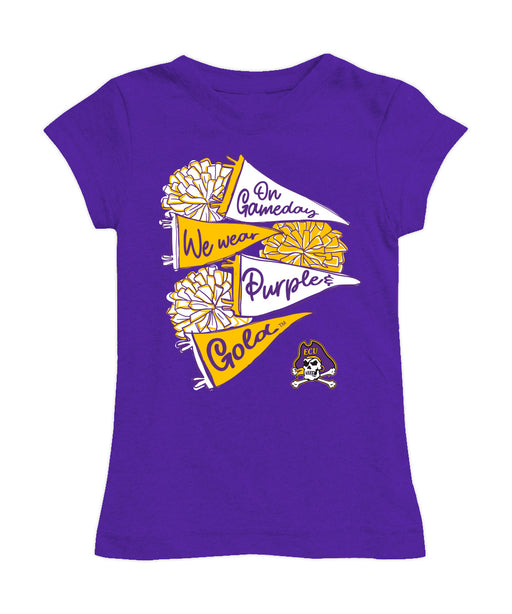East Carolina Pirates Girl´s Fitted Cotton T-shirt Purple