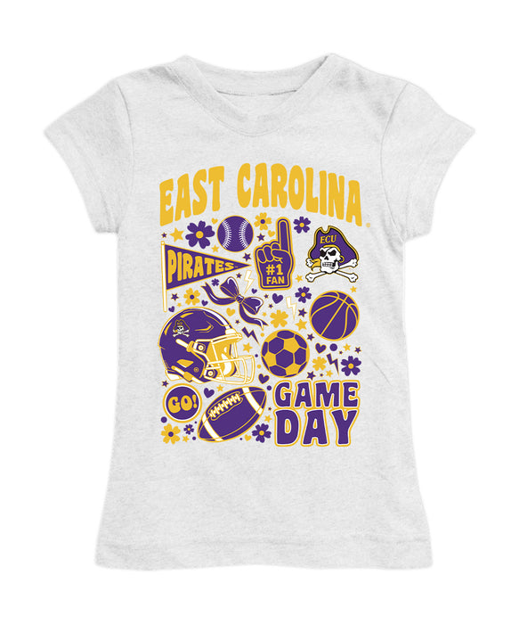 East Carolina Pirates Girl´s Fitted Cotton T-shirt White
