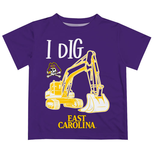 East Carolina Pirates Vive La Fete Excavator Boys Game Day Purple Short Sleeve Tee
