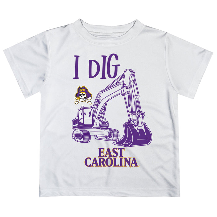 East Carolina Pirates Vive La Fete Excavator Boys Game Day White Short Sleeve Tee