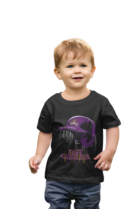 East Carolina Pirates Original Dripping Baseball Helmet Black T-Shirt Cotton by Vive La Fete - Vive La Fête - Online Apparel Store