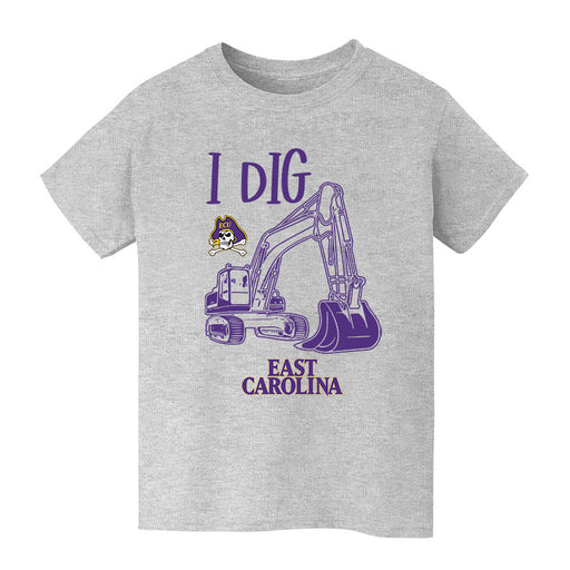 East Carolina Pirates Vive La Fete Excavator Heather Grey Cotton Short Sleeve Tee